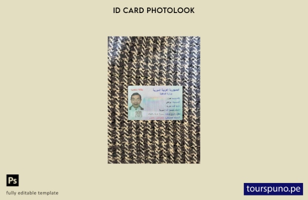 Plantilla FRONTAL lista para imprimir con aspecto fotográfico de identificaci 27